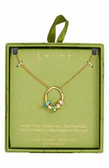 Leith Cubic Zirconia Rondelle Charm Circle Pendant Necklace