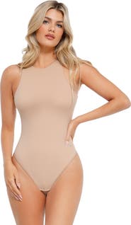Popilush Cloudsense Shapewear Sleeveless Cutaway Round Neck Bodysuit