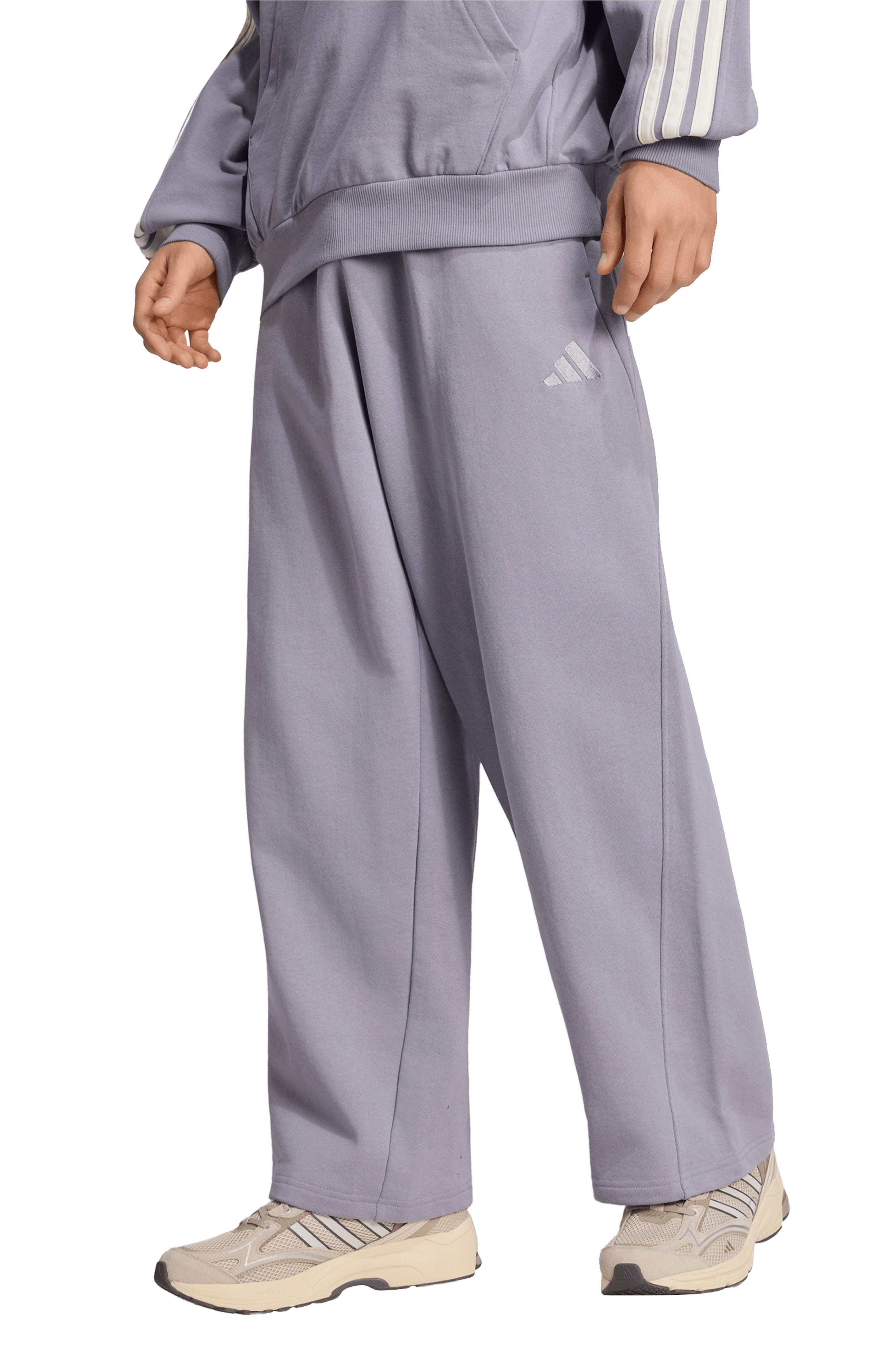 Pleated Wide Leg Jersey Pants