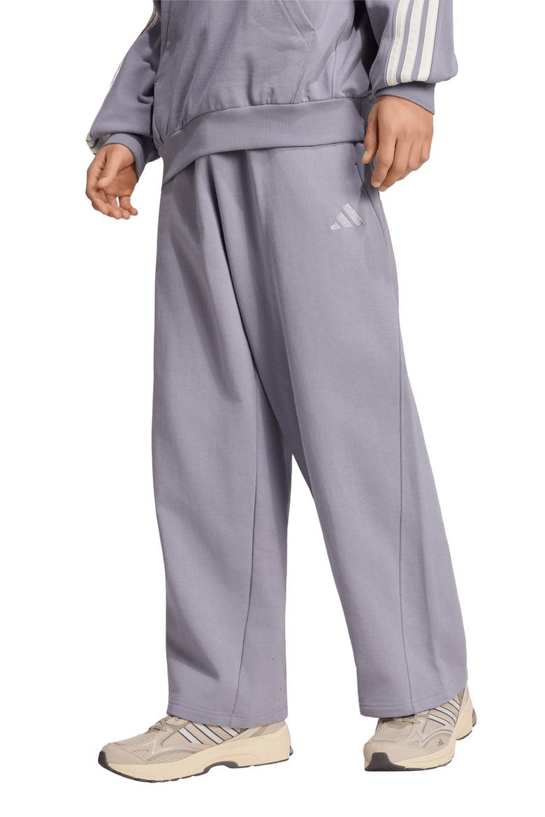 Pleated Wide Leg Jersey Pants, Main, color, SLATE