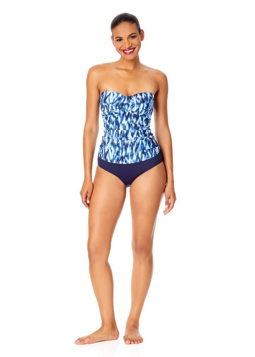 ANNE COLE TIGER DANCE TWIST FRONT BANDEAUKINI SWIM TOP 