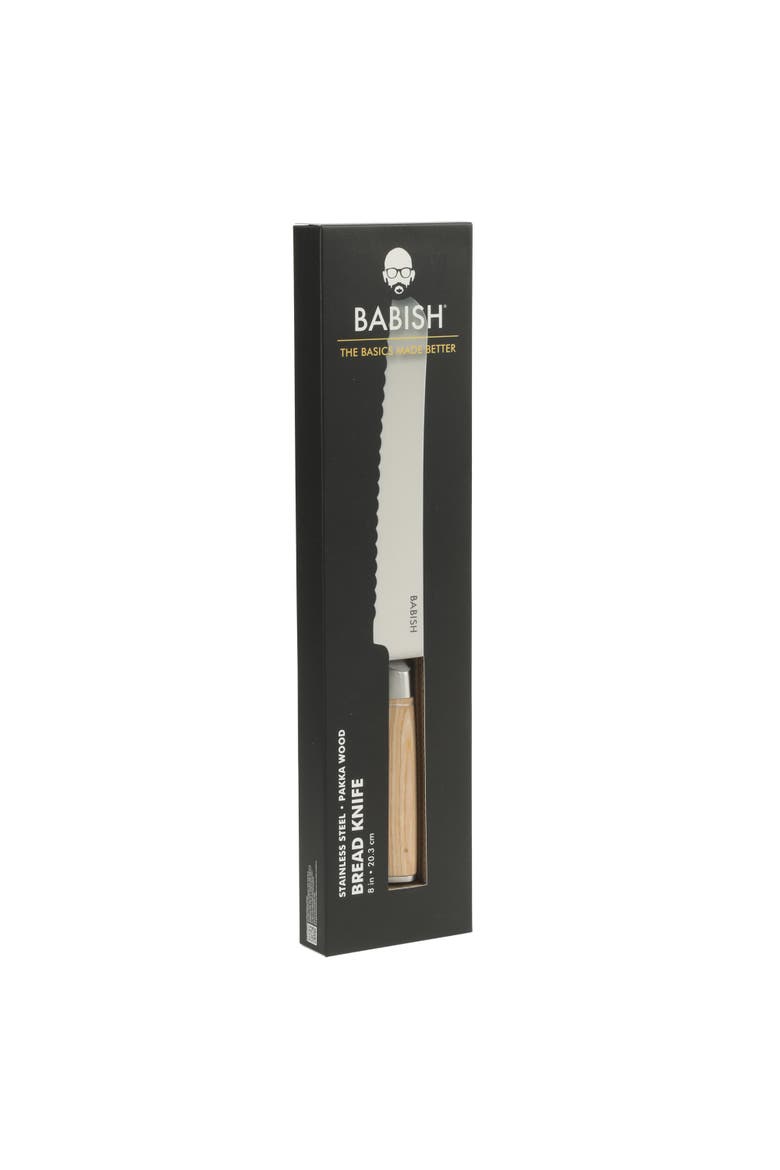 Bread Knife High Carbon 1.4116 German Steel Serrated Knife with Pakka Wood Handle, Alternate, color, Natural