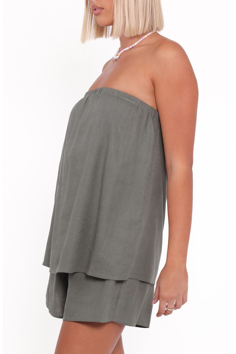 Karlen Strapless Romper, Alternate, color, PALM GREEN
