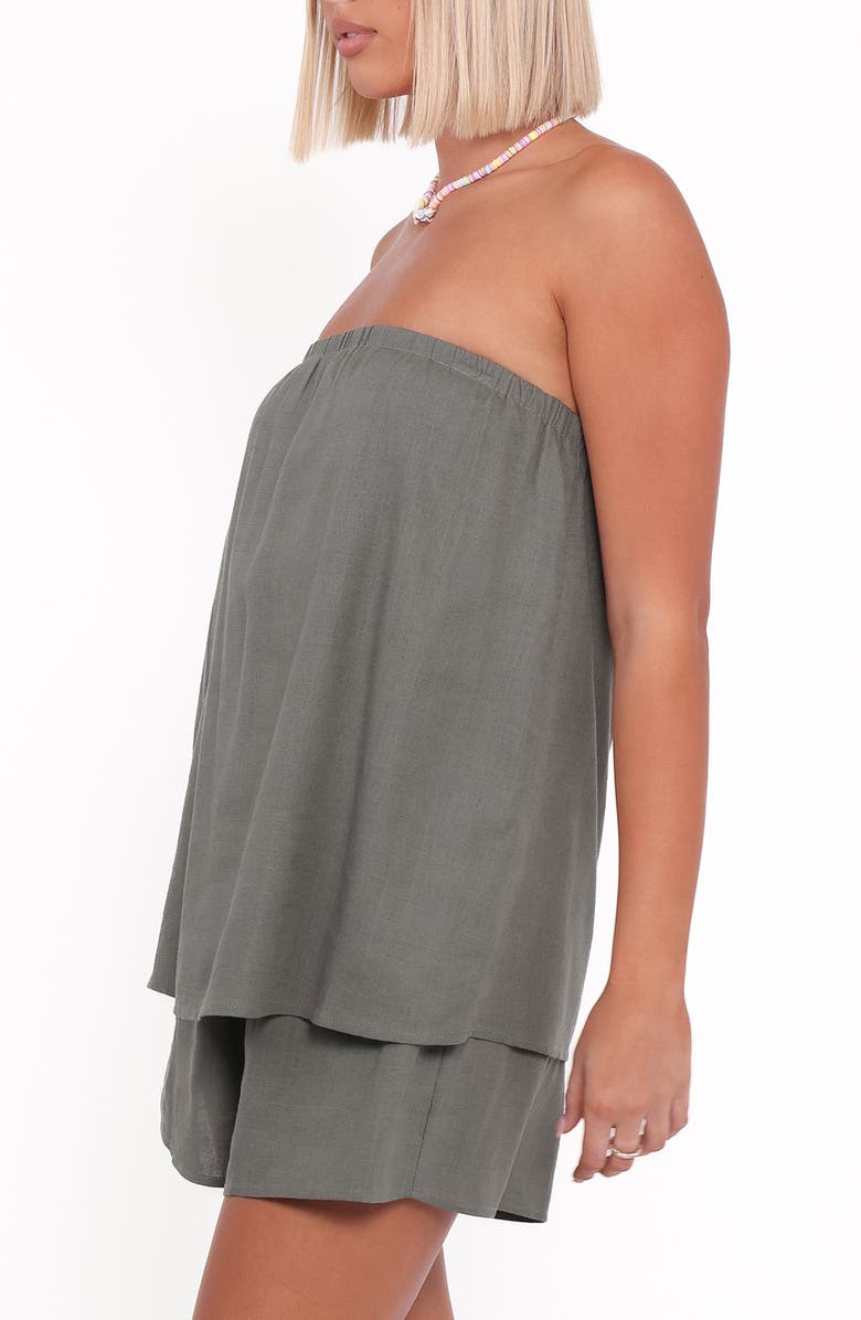 Petal & Pup Karlen Strapless Romper, Alternate, color, Palm Green