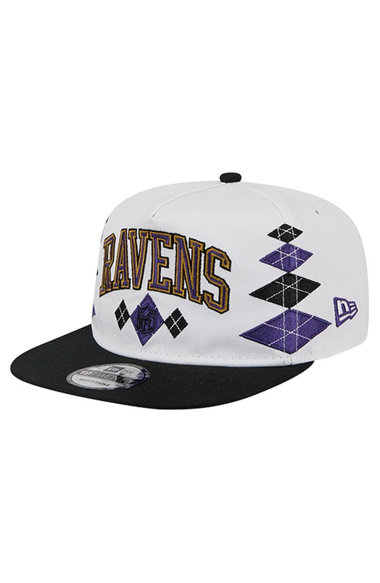 New Era Men's New Era White Baltimore Ravens Argyle 19TWENTY Adjustable Hat, Alternate, color, White