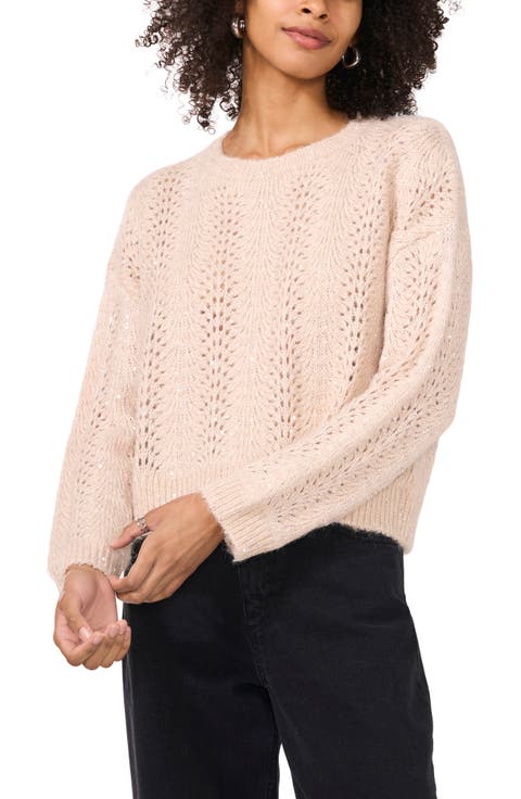 Sequin Pointelle Sweater