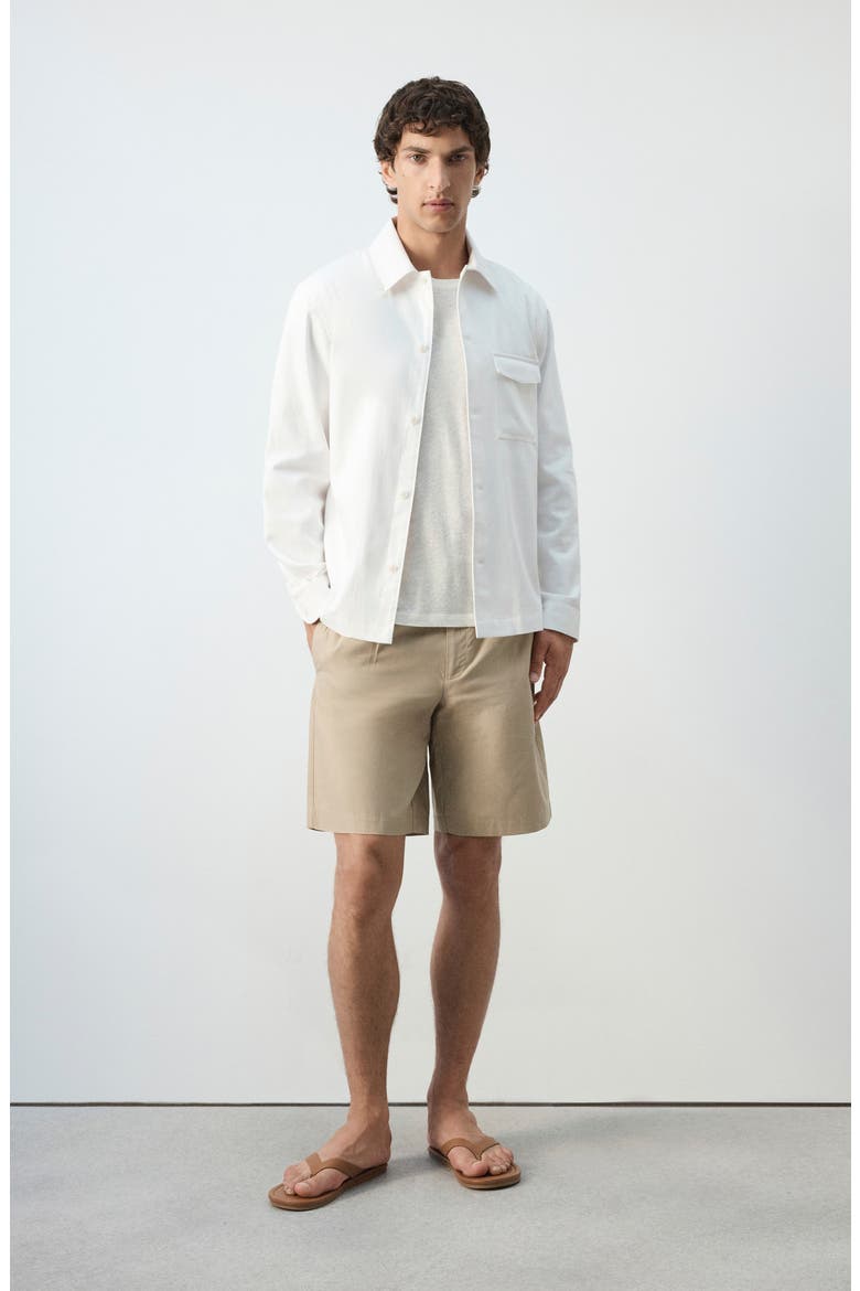 Pleat Front Bermuda Shorts, Alternate, color, BEIGE