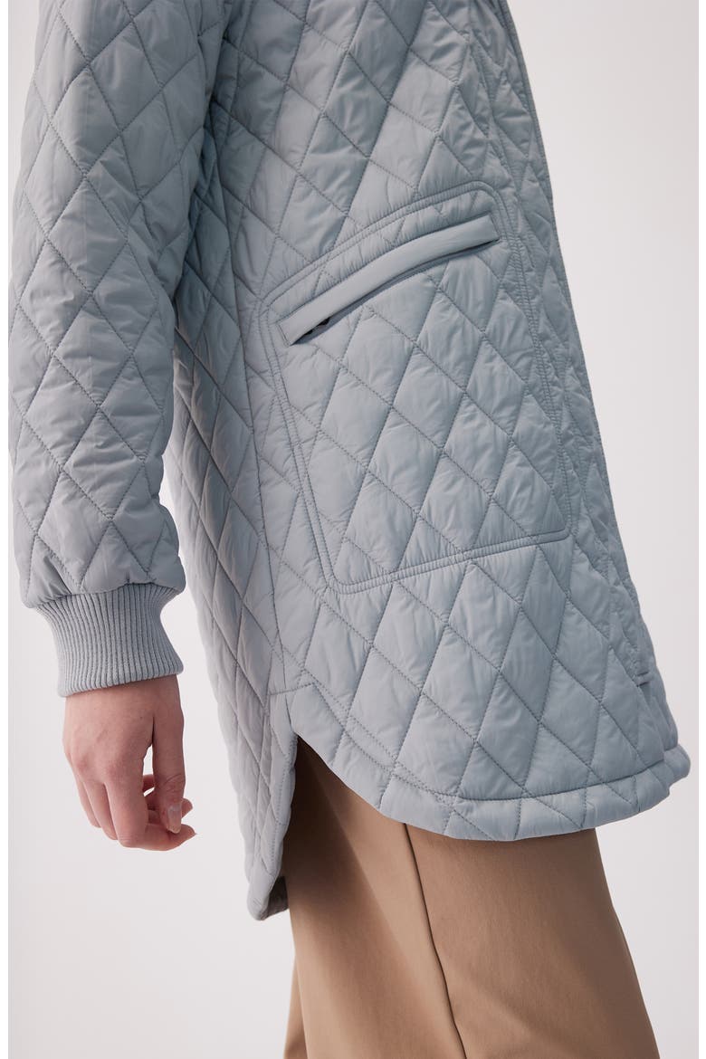Sophie Quilted Longline Bomber Jacket, Alternate, color, STEEL