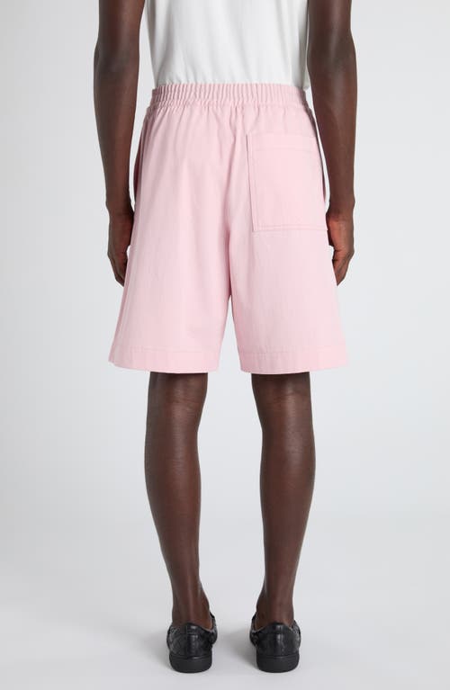 Bottega Veneta Elastic Waist Twill Bermuda Shorts In Pink
