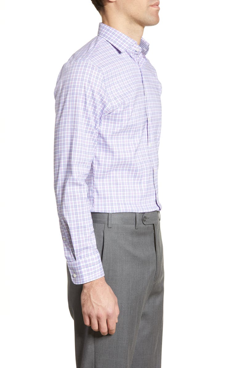 NORDSTROM MEN'S SHOP Trim Fit Non-Iron Stretch Plaid Dress Shirt, Alternate, color, 
