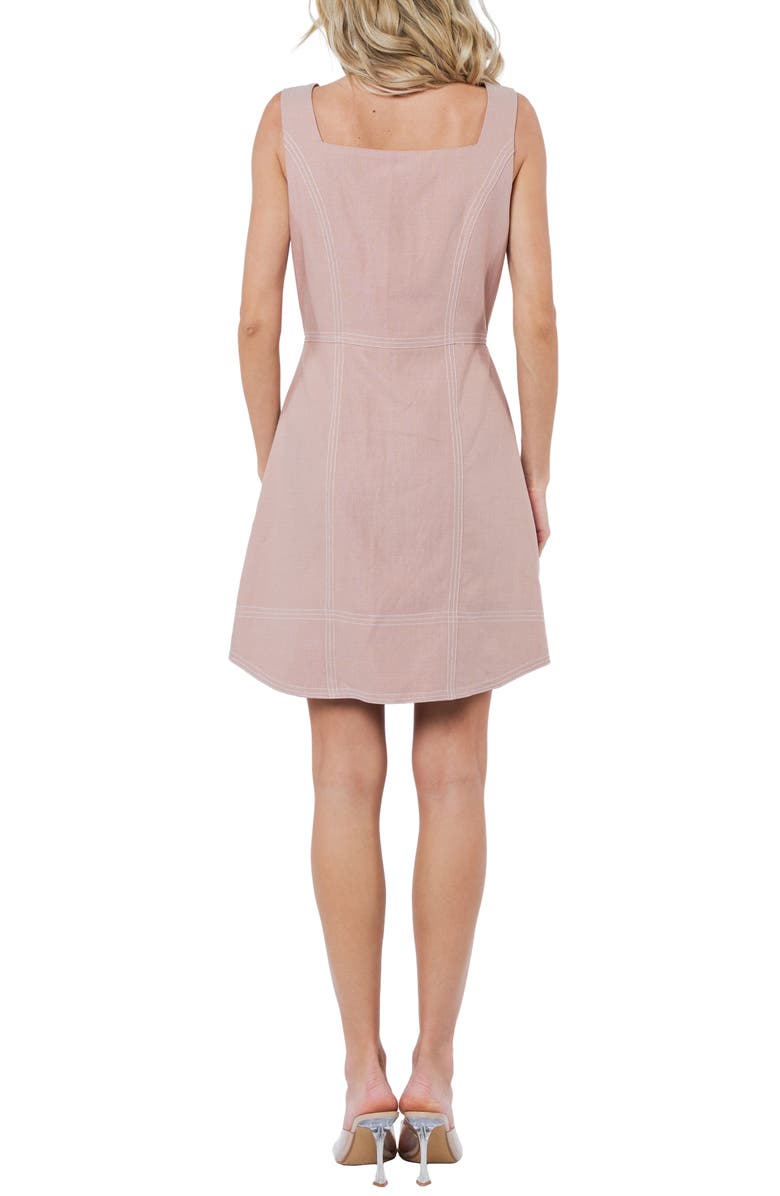 CIEBON Alanni Topstitch Detail Cotton Blend Dress, Alternate, color, Clay