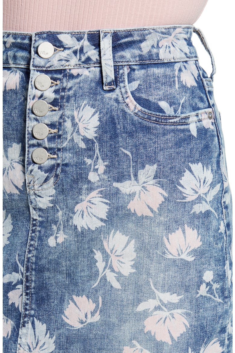 Floral Denim Miniskirt, Alternate, color, BLUE BOTANICAL GARDEN