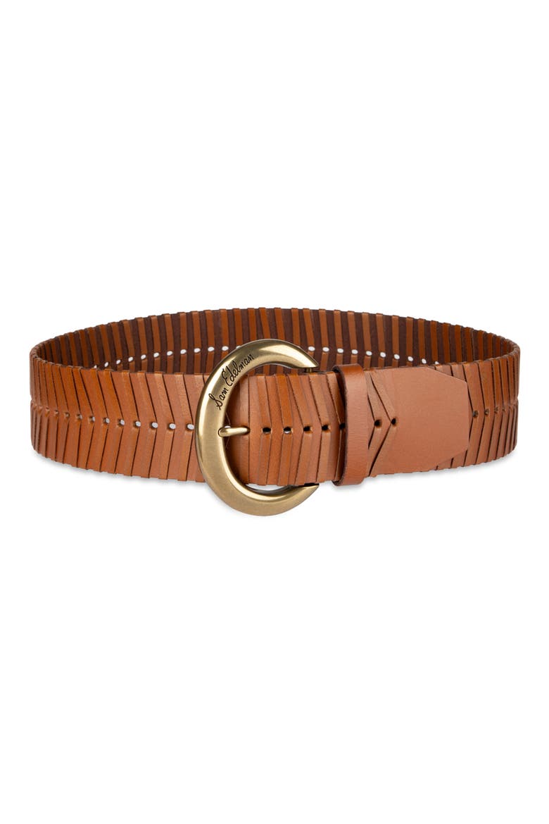 Laced Leather Belt, Main, color, TAN