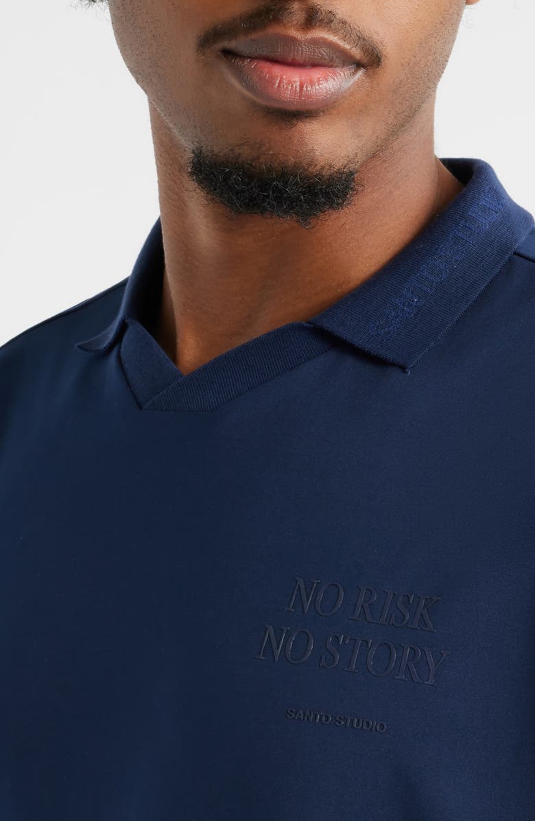 SANTO STUDIO Take Risks Club Polo, Alternate, color, Navy