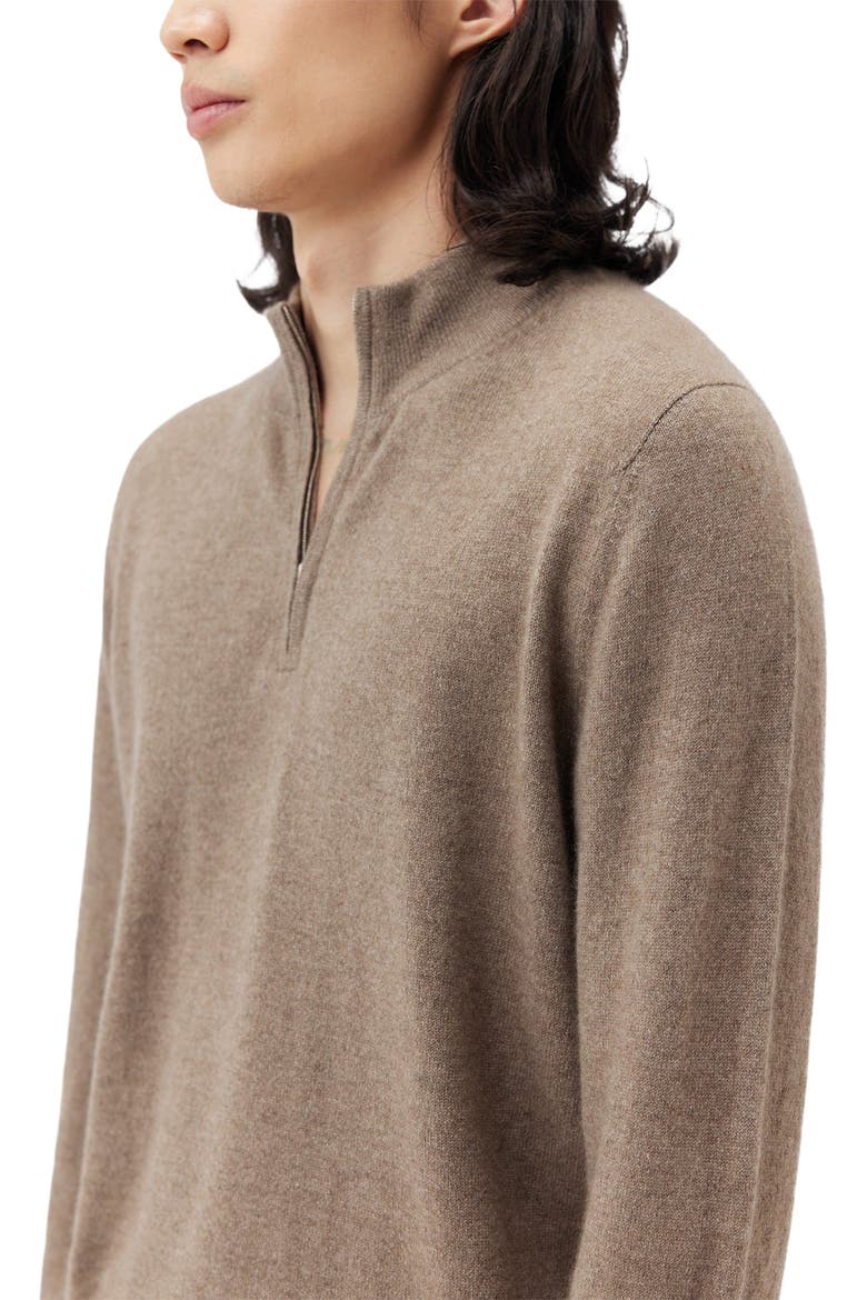 Essential Half-Zip Cashmere Sweater, Alternate, color, taupe
