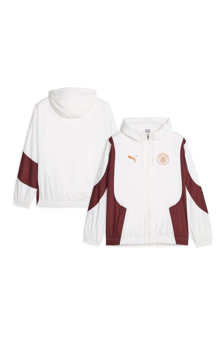 Men's Puma  White Manchester City 2023/24 Pre-Match Anthem Full-Zip Hoodie Jacket, Main, color, White
