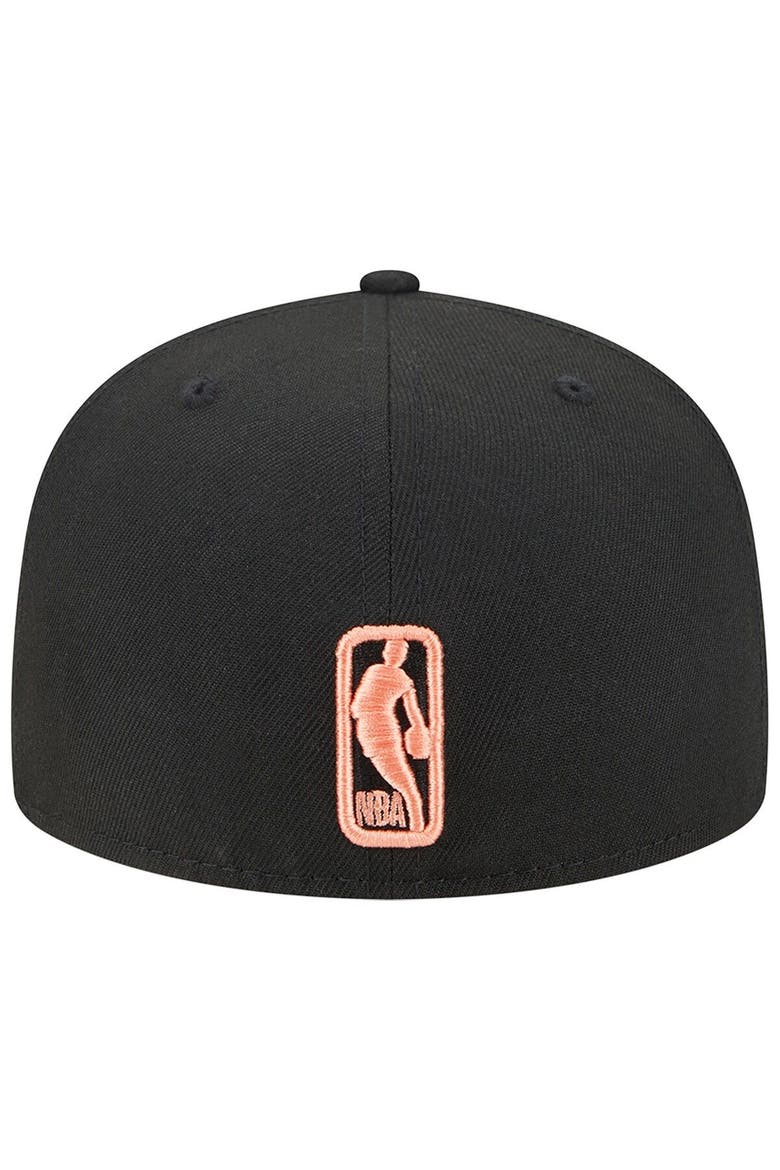Men's New Era Black Chicago Bulls Floral Side 59FIFTY Fitted Hat, Alternate, color, Black