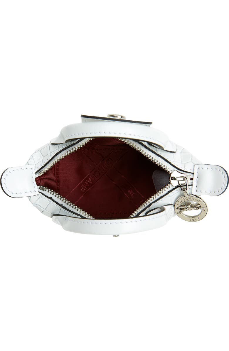 Longchamp Nano Le Pliage Cuir Croc Embossed Leather Top Handle Bag, Alternate, color,