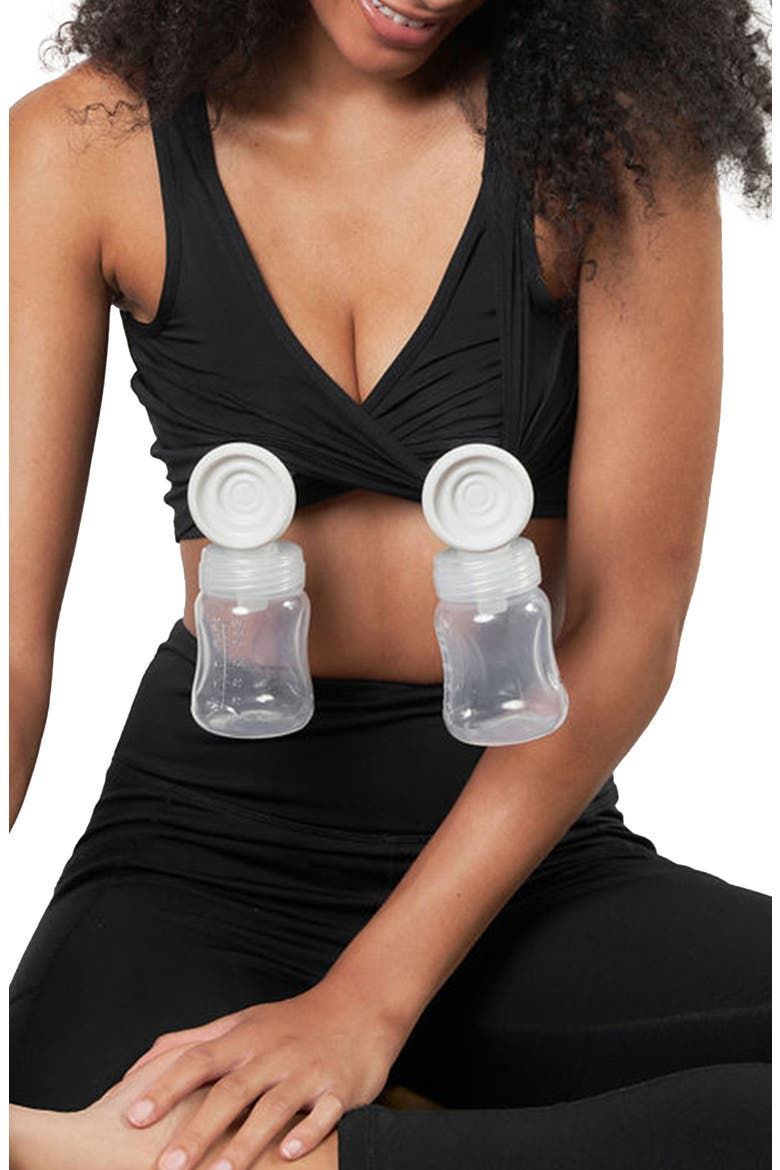 X Maternity, Nursing + Hands - Free Pumping Bra, Alternate, color, BLACK