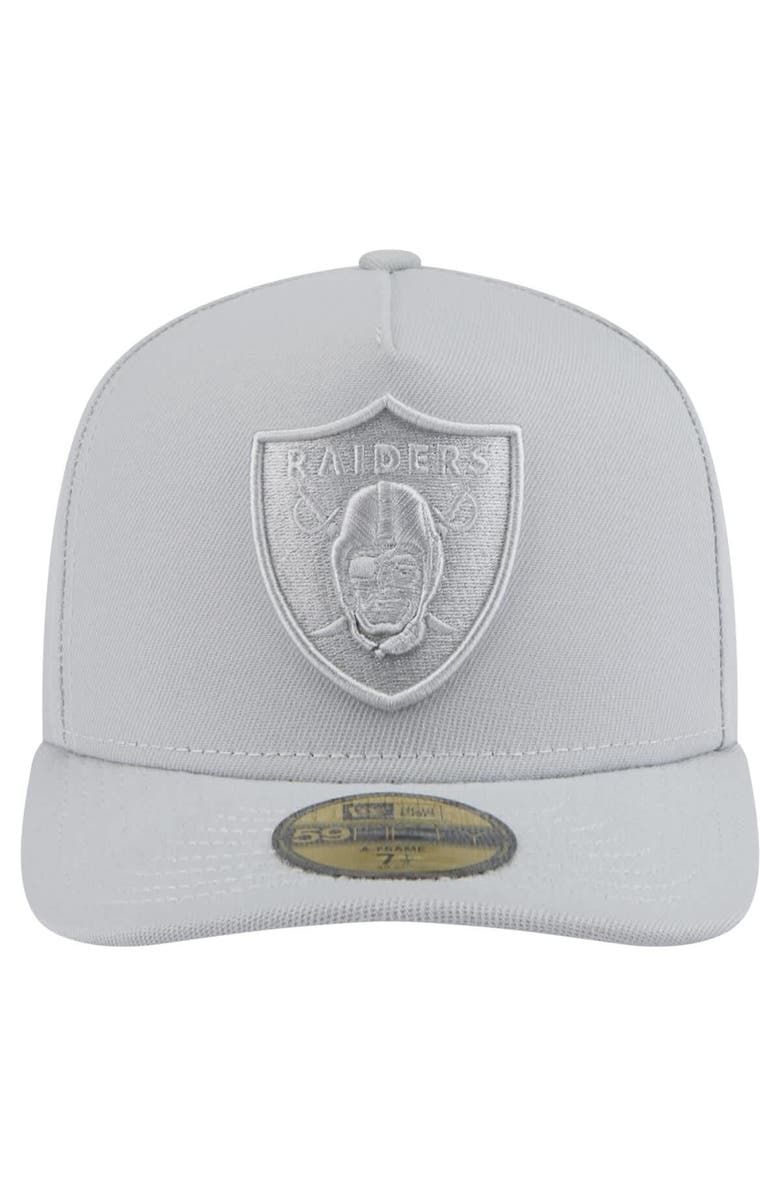 New Era Men's New Era Gray Las Vegas Raiders Color Pack A-Frame 59FIFTY Fitted Hat, Alternate, color, 