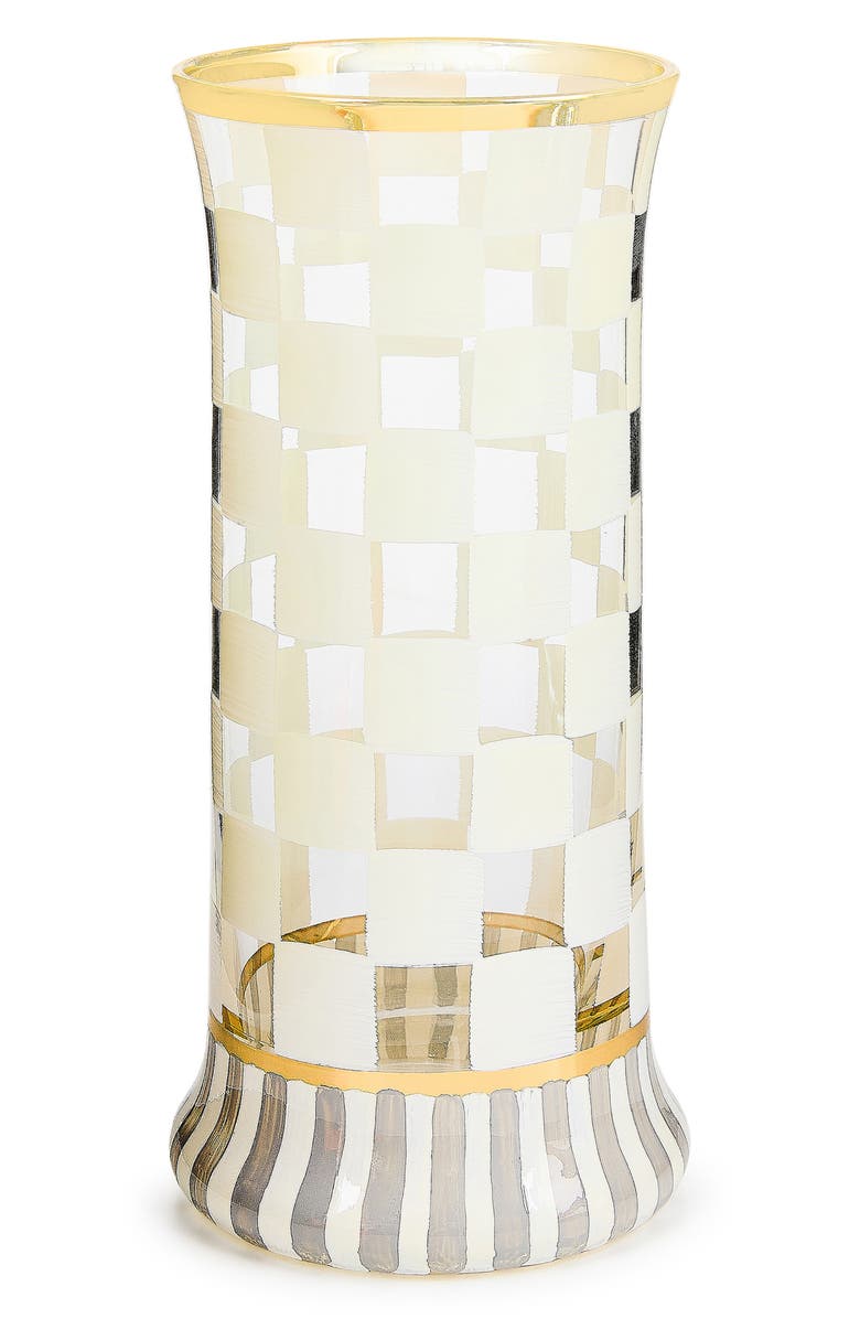 MACKENZIE CHILDS Set of 2 Carnival White Highball Glasses, Alternate, color, White