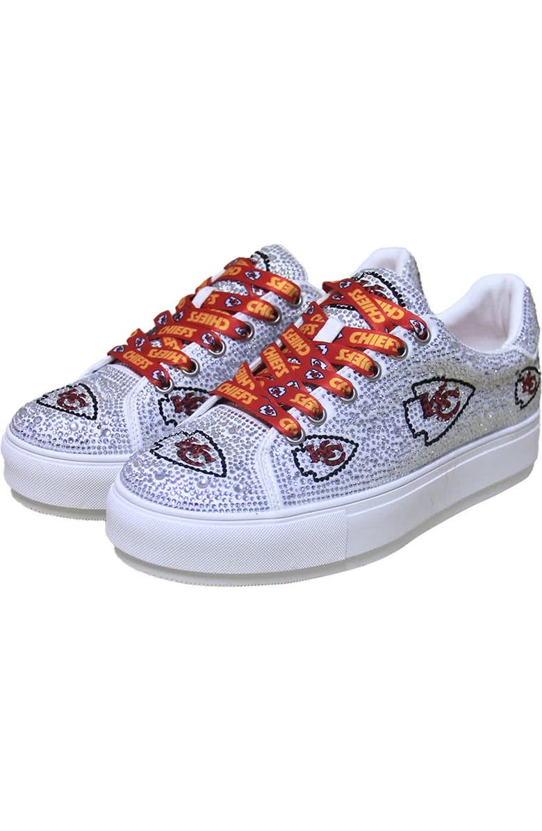 CUCE Women's Cuce White Kansas City Chiefs Crystal Team Logo Sneakers, Main, color,