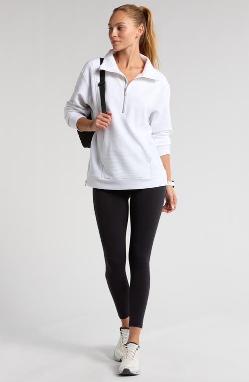 Zella Half Zip Fleece Ottoman Pullover In White
