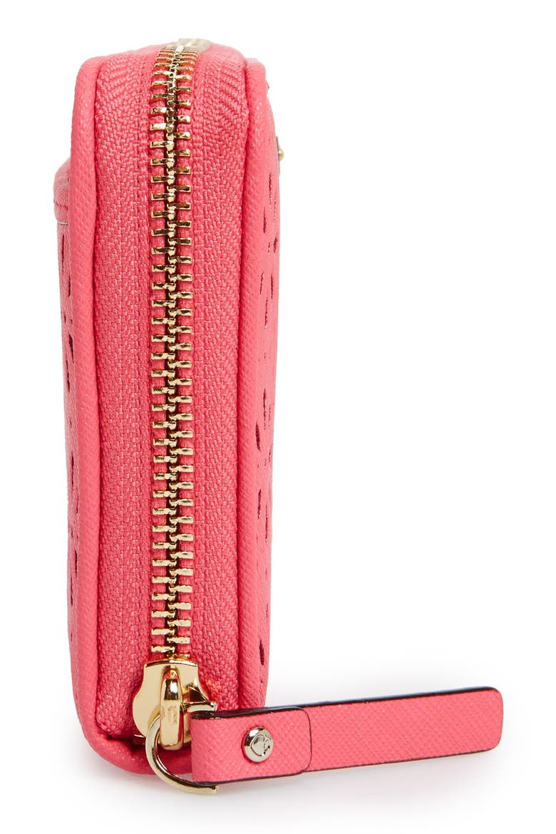 'cedar street - perforated lacey' zip around wallet, Alternate, color, SURPRISE CORAL