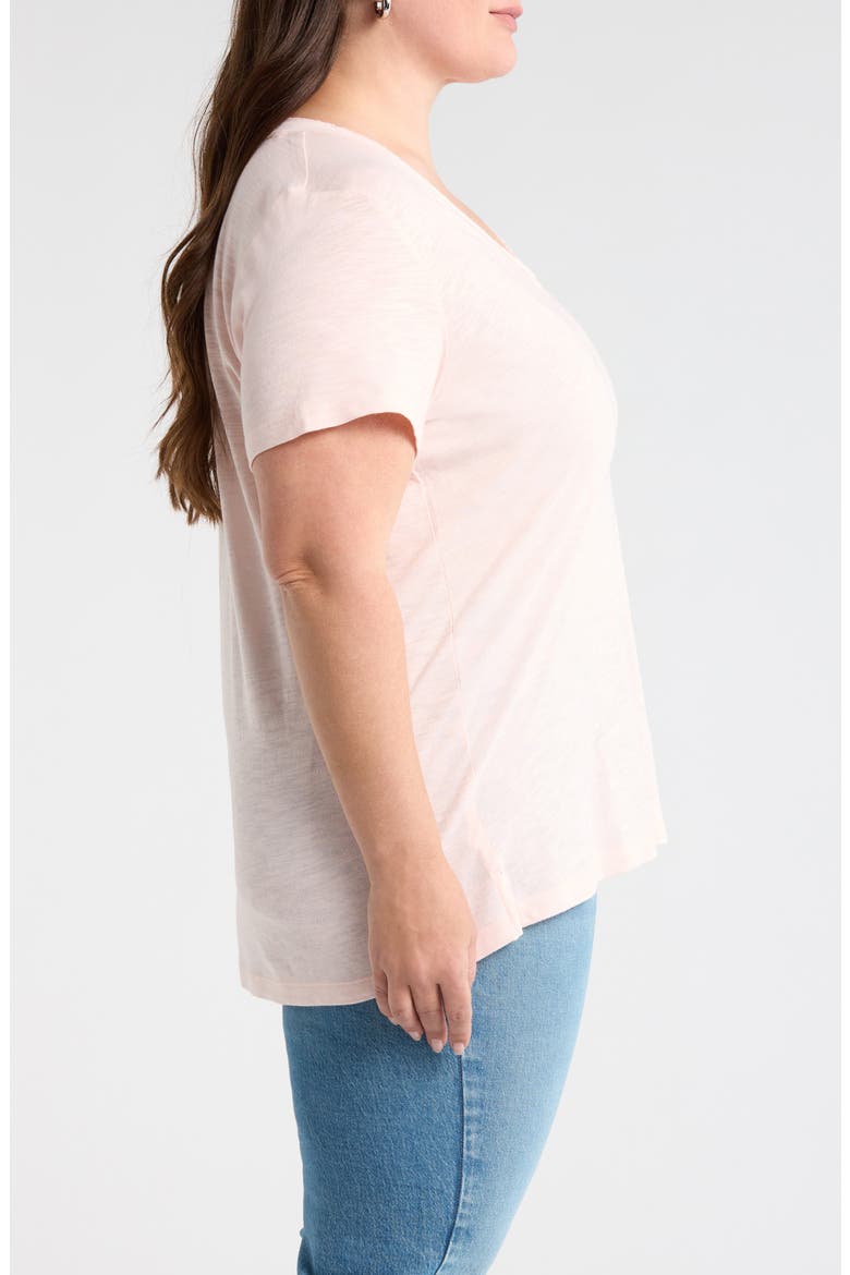 Short Sleeve Cotton & Modal V-Neck Pocket T-Shirt, Alternate, color, PINK FRESCO