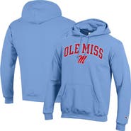 Champion Men's Champion Light Blue Ole Miss Rebels Arched Logo Fleece Pullover Hoodie