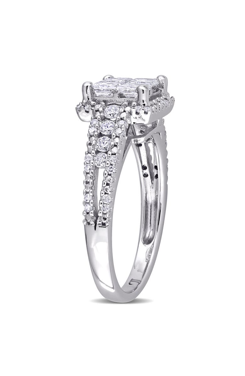 Julianna B. Diamond Princess Square Engagement Ring 10k, Alternate, color, 10K White Gold