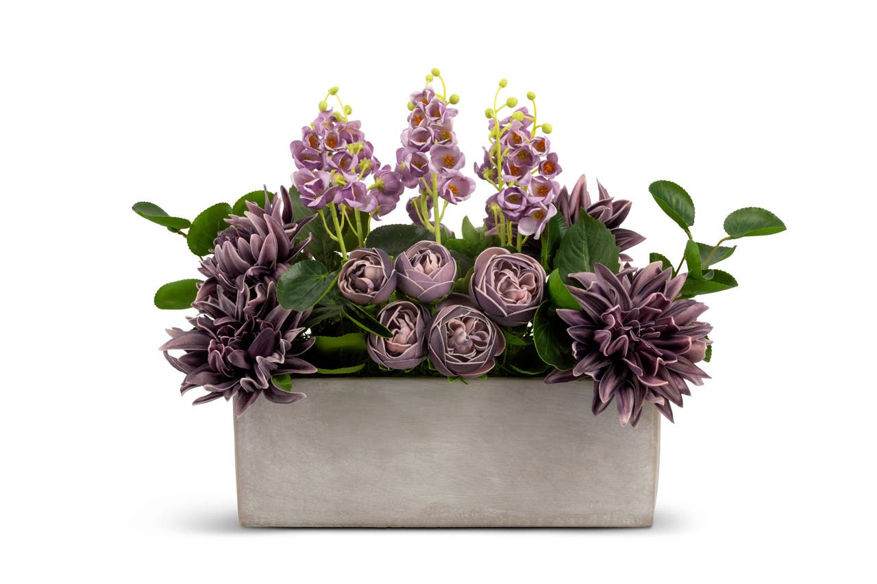 Cocobella Marcella Realtouch Mixed Floral Arrangement In Purple