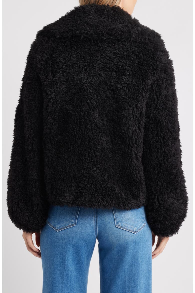 Short Faux Fur Jacket, Alternate, color, BLACK