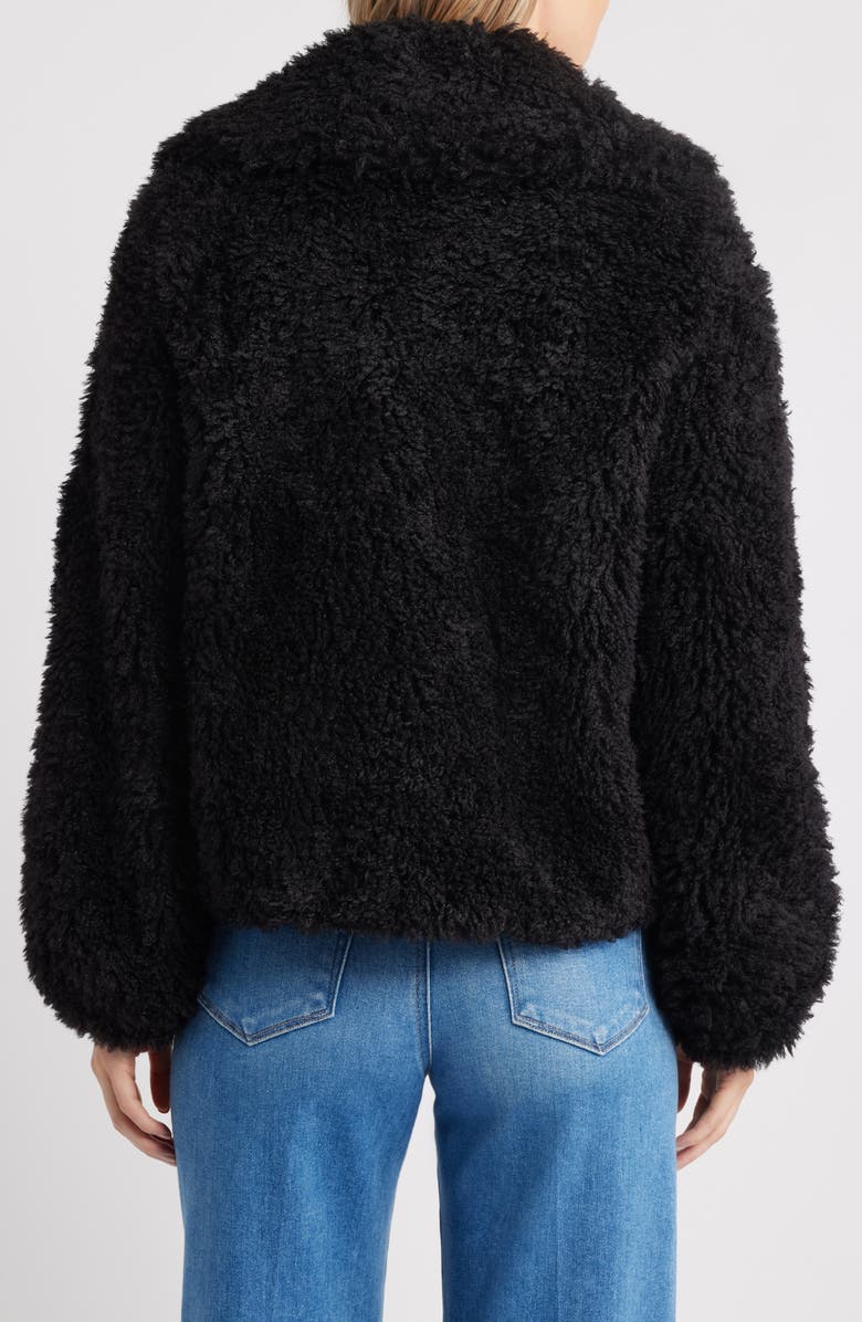 Sam Edelman Short Faux Fur Jacket, Alternate, color, Black
