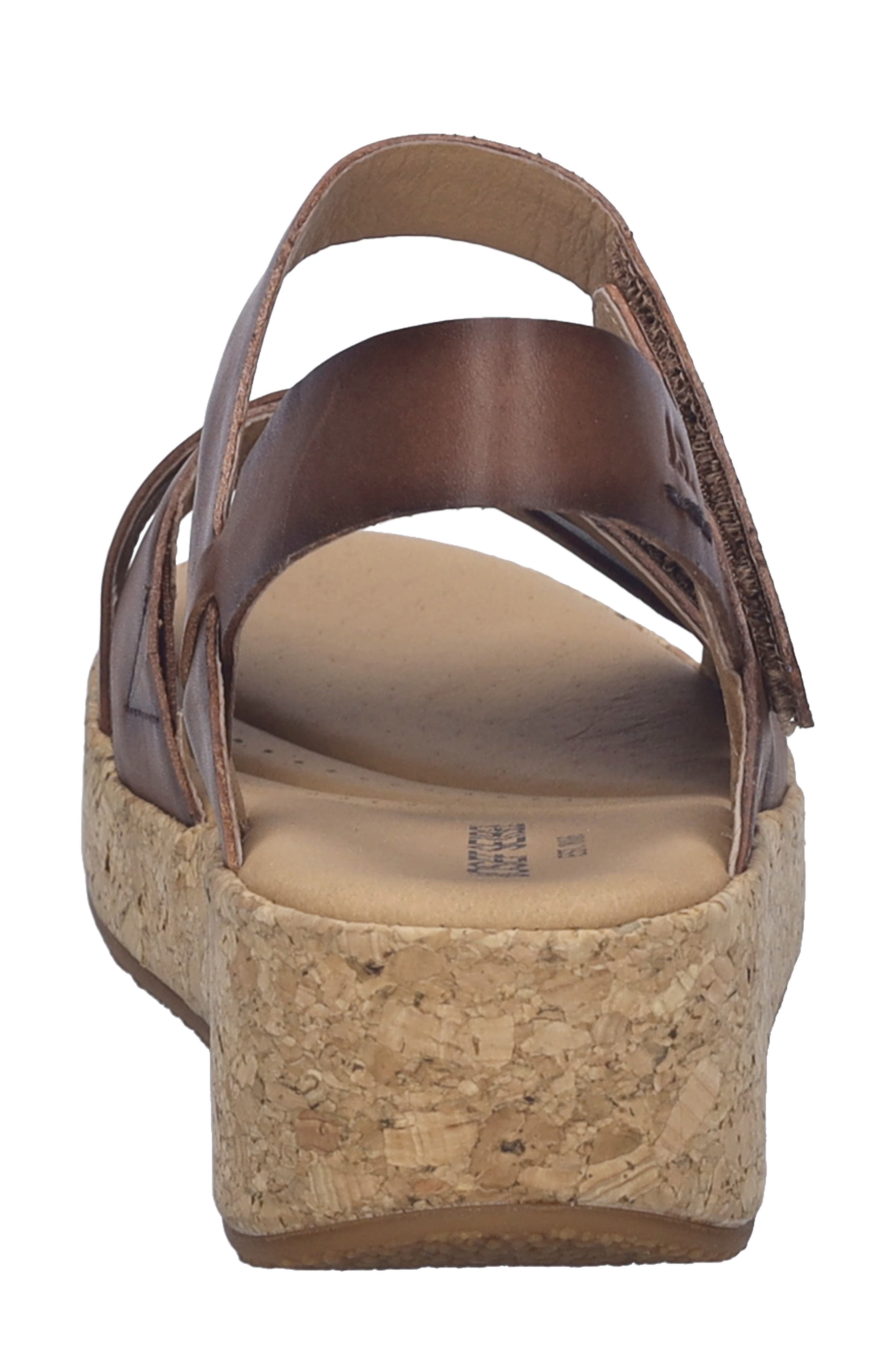Evita 03 Slingback Platform Wedge Sandal, Alternate, color, COGNAC LEATHER