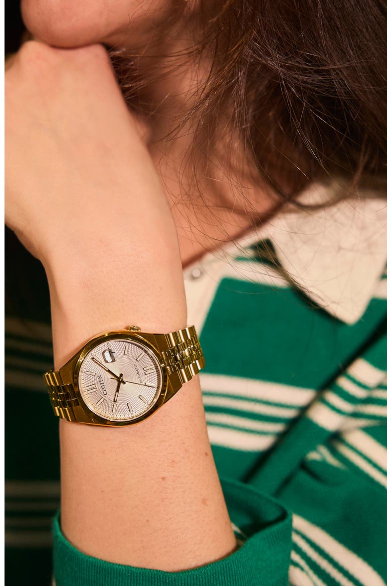 Tsuyosa Automatic Bracelet Watch, 37mm, Alternate, color, GOLD-TONE