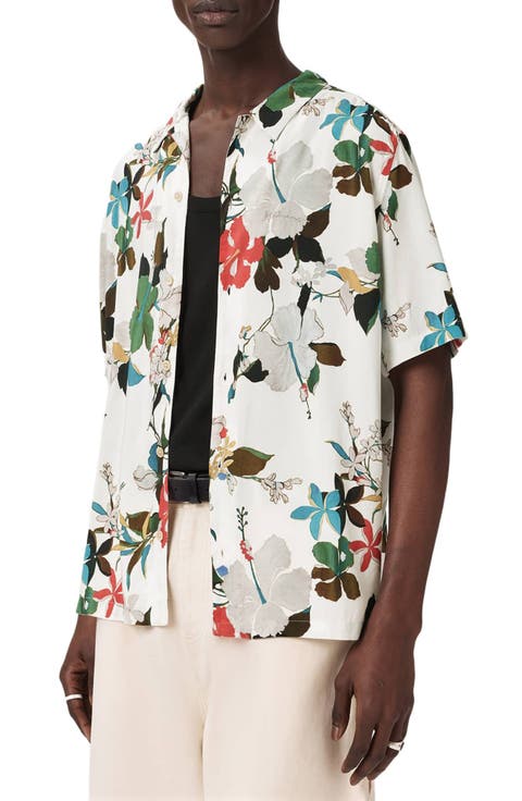 Koh Chang Floral Short Sleeve Cotton Button-Up Shirt