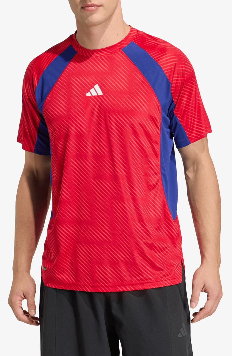 adidas FIFA World Cup 26<sup>™</sup> T-Shirt, Main, color, Pure Ruby/ Mystery Ink/ Print