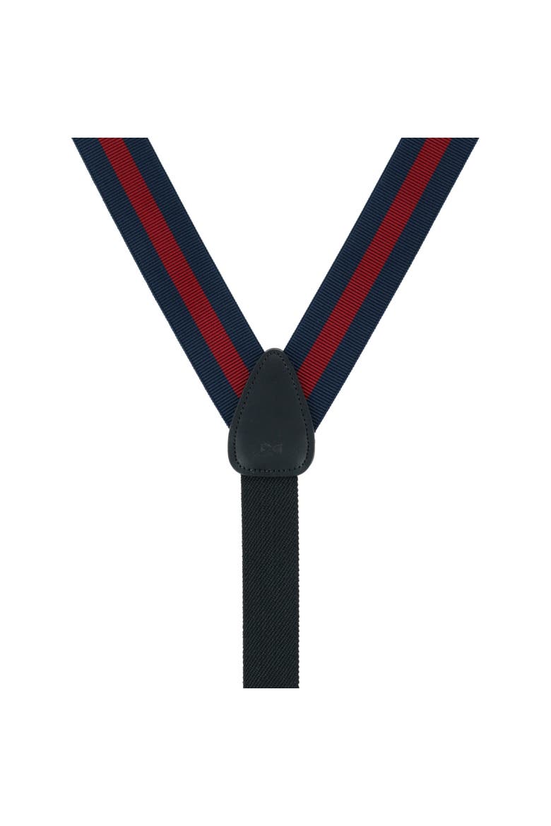 Oliver Stripe 35mm Convertible Suspenders, Alternate, color, Navy / Burgundy