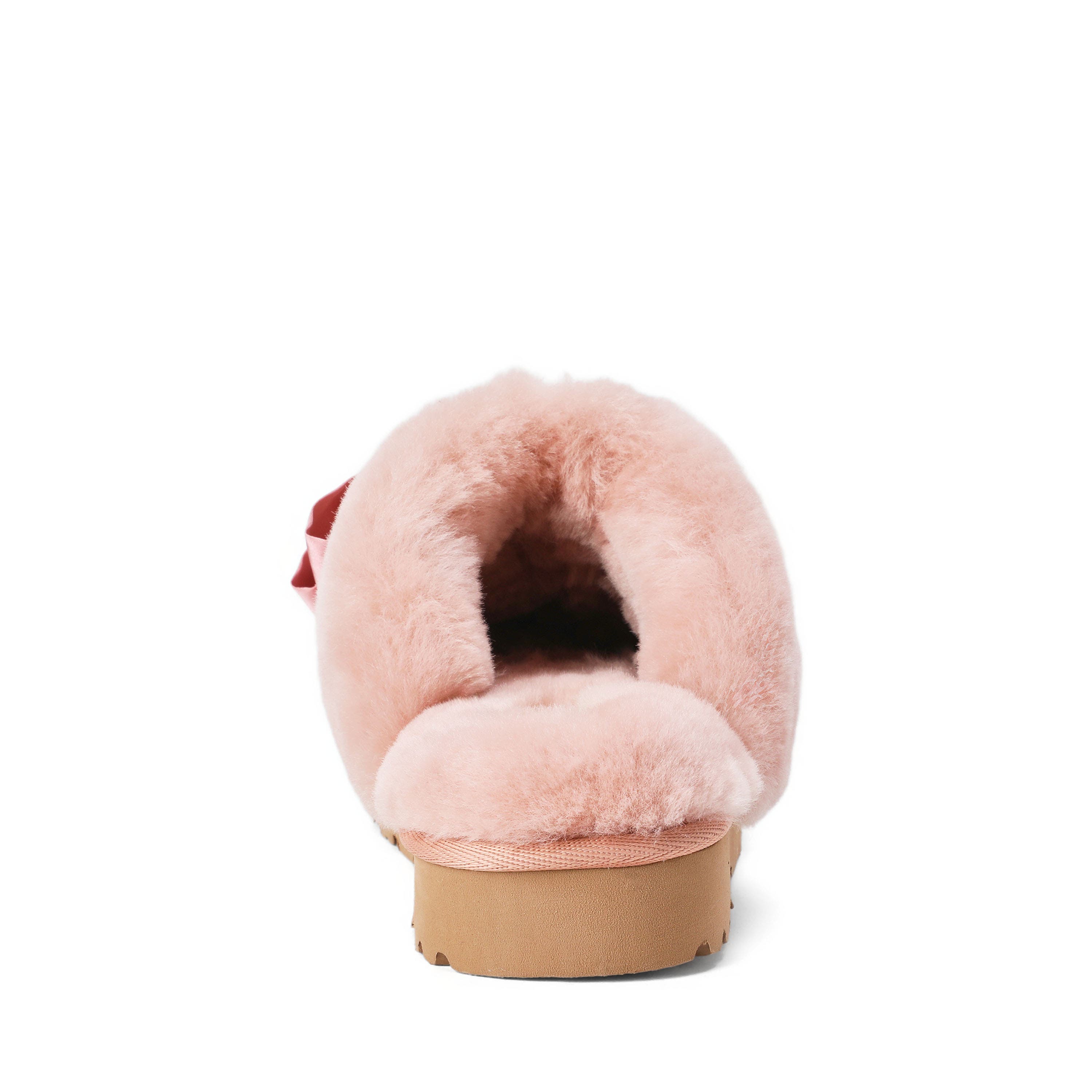 Fireside Sydney Dream Bow Scuff Slippers, Alternate, color, Dusty Pink