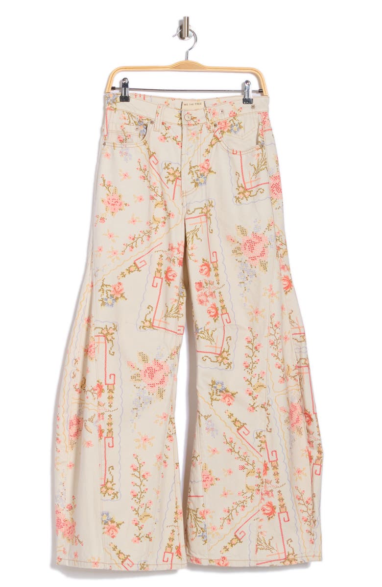 Free People Eden Print Flare Jeans, Alternate, color,