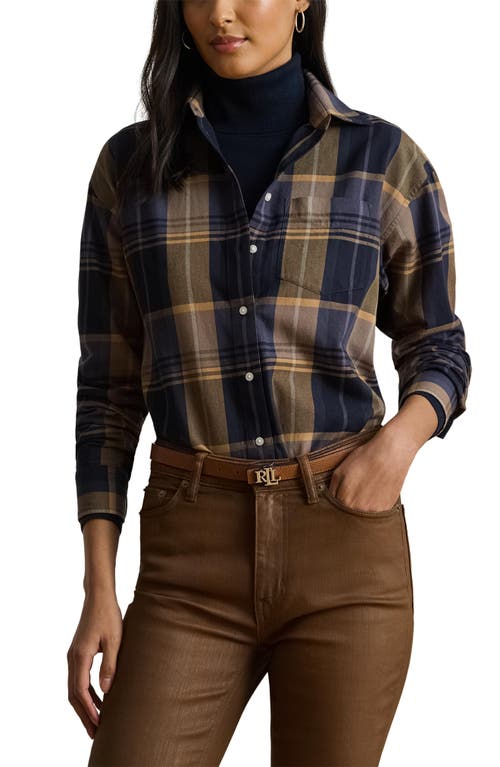 Ralph Lauren Lauren Relaxed Fit Plaid Cotton Button-up Shirt In Multi