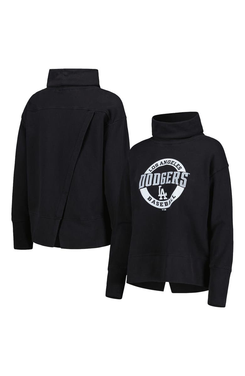 LEVELWEAR Women's Levelwear Black Los Angeles Dodgers Sunset Farm Team Pullover Sweatshirt, Main, color, Black