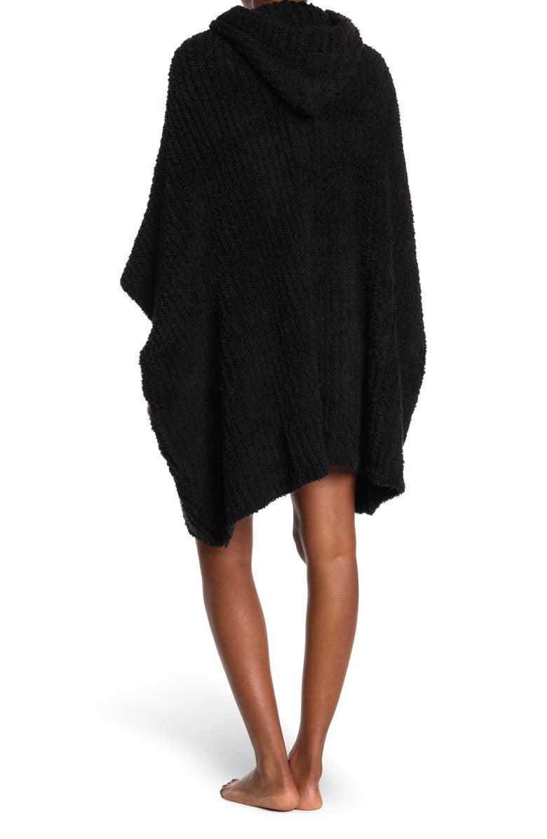 Barefoot Dreams<sup>®</sup> CozyChic<sup>®</sup> Ribbed Hooded Poncho, Alternate, color, Black
