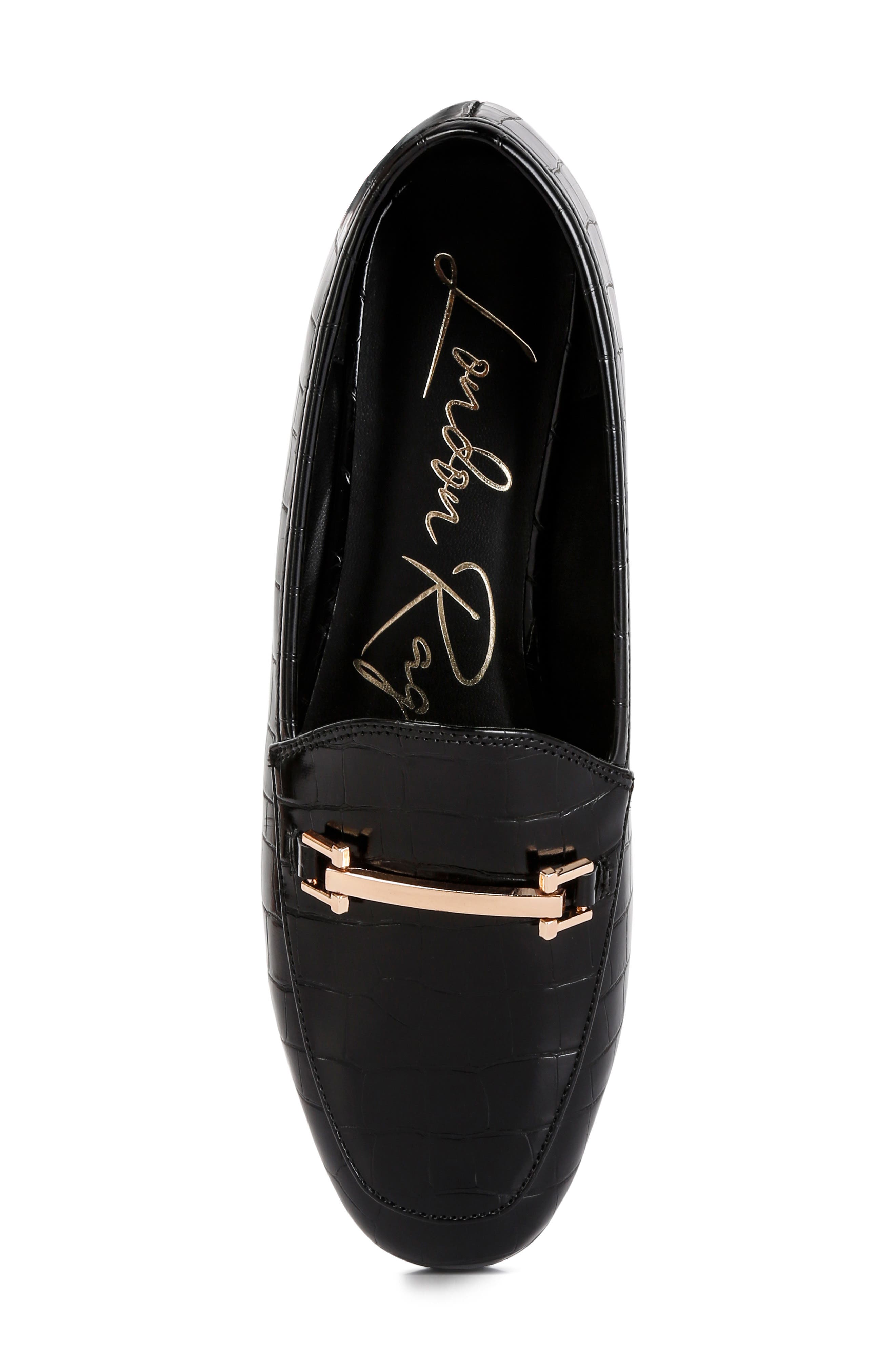 LONDON RAG Deverell Croc Embossed Loafer, Alternate, color, Black