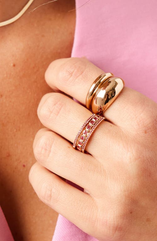 Made By Mary Cubic Zirconia Eternity Birthstone Ring In Gold