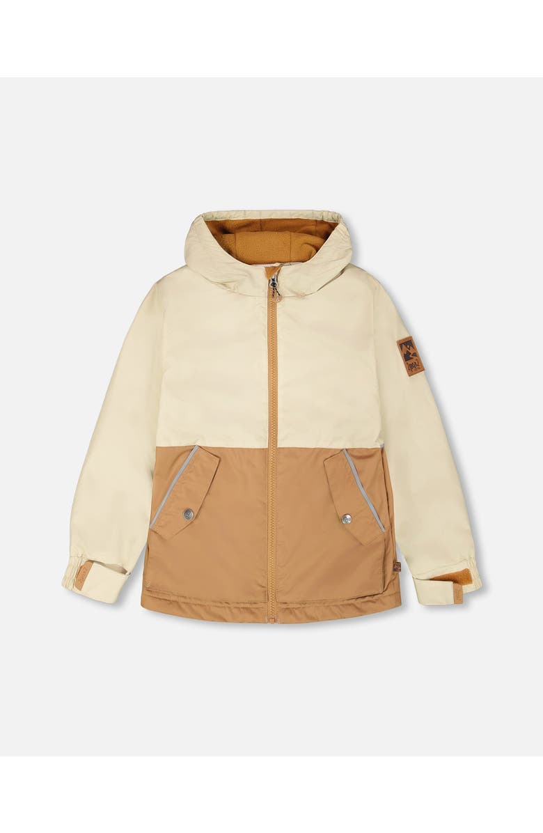 Deux par Deux Boy Mid-Season Flap Pockets Jacket in Recycled Polyester, Main, color, Beige