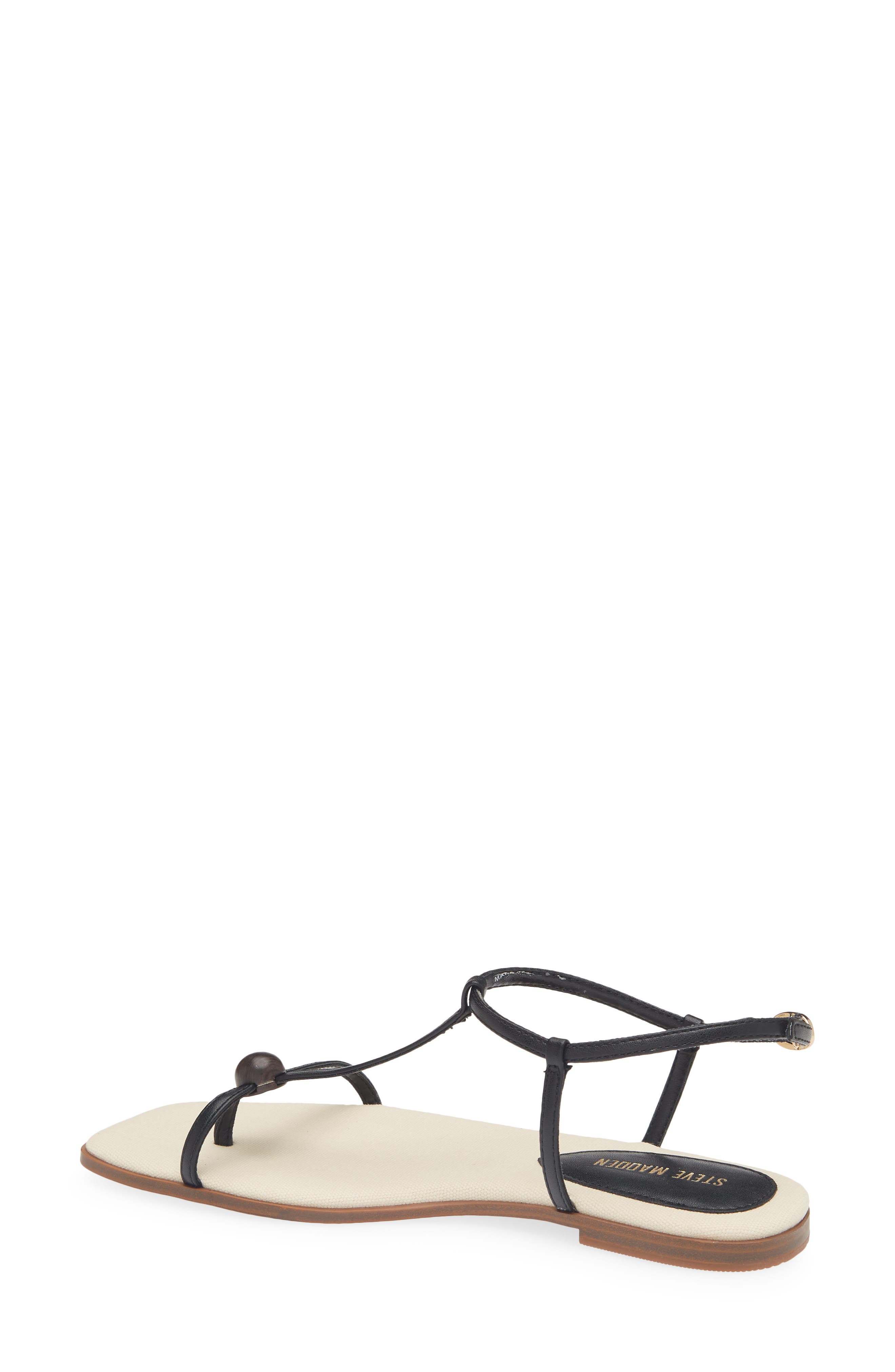 Ritzy Wood Bead Sandal, Alternate, color, BLACK / NATURAL