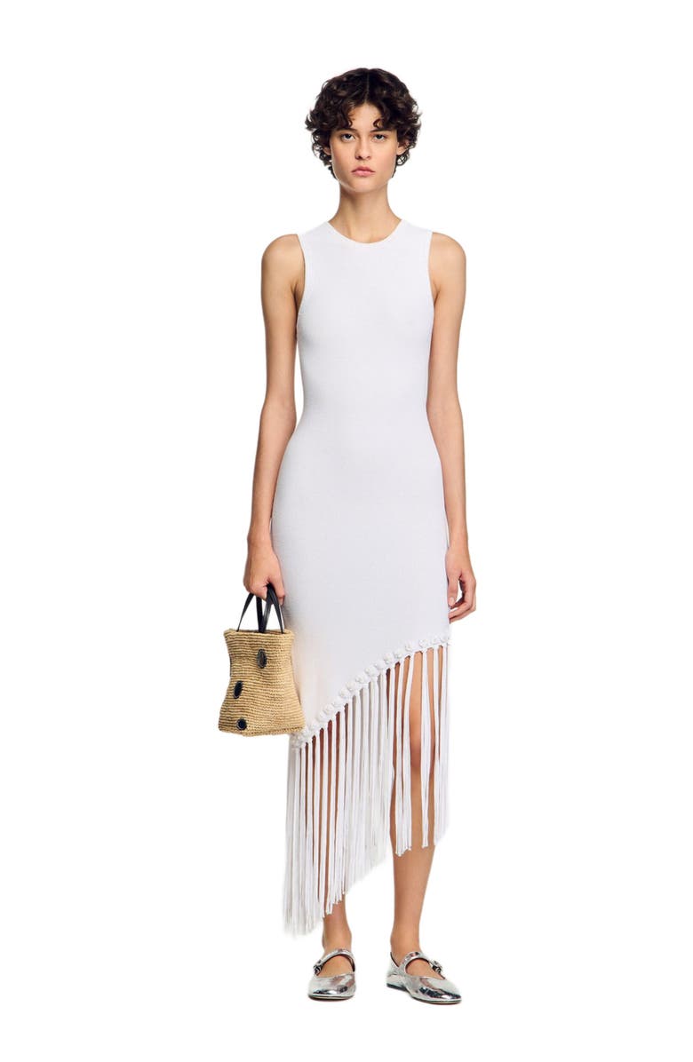 SANDRO Fringed crochet dress, Alternate, color,