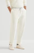 Brunello Cucinelli Cotton French terry trousers with embroidery